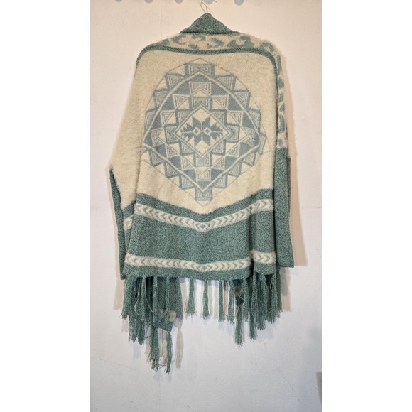 Oceanus Sweaters - Oceanus Beachy Fringed Oversized Warm Soft Comfy Cardigan Size Medium